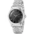 Gucci G-Timeless YA126402 Herenhorloge met zwarte wijzerplaat en zilveren armband