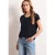 Street One Dames Shirt met ronde hals en rimpels in Blauw