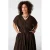 MS Mode Plus Size midi jurk met ceintuur – bruin