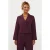 Ydence cropped double breasted blazer – aubergine