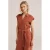 WE Fashion gestreepte straight jumpsuit terra