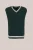 WE Fashion – Heren regular fit gebreide spencer met contrast – Regular fit – Donkergroen –