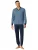 Lange pyjama Schiesser blauw met print