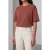 TRENDYOLMİLLA Dames Bruin Effen Kort Boxy T-shirts