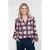 Geisha 63576-70 010 blouse check lurex off-white/port/blue