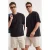 TRENDYOL MAN Heren Zwart Effen 2-pack Kort Oversized T-shirts