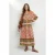 Trendyol Modest Dames Oranje Etnisch patroon Maxi Lang Casual A-lijn Modest Jurken