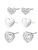 Hey Happiness Oorbellen ‘Heart Trio’  zilver