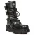 New Rock zwart lederen halfhoge laarzen-391-S18