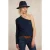 River Woods Asymmetric Cable Sweater Indigo