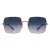 Ray-Ban Square RB1971 914778 gepolijst goud blauw grijs gradiënt gepolariseerde zonnebril