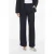 VILA wide leg regular waist casual broek met krijtstreep blauw
