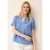 Cecil Dames Blouse van viscose met gespleten hals in Blauw