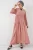 V-hals Maxi Jurk met Knopen en Relaxed Fit