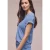 Street One Dames Shirt met ronde hals en knoopdetails in Blauw
