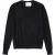 Closed V Neck Long Sleeves Knits Black