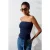 Strapless Slim-Fit Jerseytop met Strikdetail