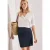Street One Dames Kniehoge rok met ribbelpatroon in Blauw