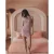 Mikuta The Pink Printed Short Sheer Dress