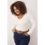 Trendyol Curve Dames Ecru Effen Lang Getailleerd Grote maten Blouses