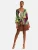 love & roses Kimono  crème / groen / kaki / bessen