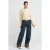 Midden taille brede pijpen katoen denim jeans