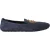Dolce & Gabbana Blauwe Leren Suède Kristallen Kroon Loafers Schoenen