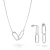 Orphelia ‘Rose’ Dames 925 Sterling Zilveren Set: Ketting + Oorbellen – Zilver SET-7561