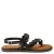 Lazamani Jona leren sandalen met gevlochten zwart