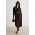 TRENDYOLMİLLA Dames Bruin Effen Midi Lang Blousejurk Jurken