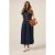Oltre Long Denim Dress With Micro Crystals Blue