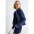 TRENDYOLMİLLA Dames Donkerblauw Effen Oversized Trenchcoats