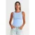 Mouwloze Geribbelde Blouse met Vierkante Hals