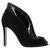 Gianvito Rossi Vamp Peep-Toe Enkellaarsjes in Zwarte Suède en Leer
