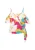 aleida Top ‘Fashion Look’  cyaan blauw / geel / pink / wit