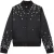 The Kooples Satin Bomber With Strass Pearls Black