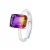 Solitaire ring tweekleurige kristal geel paars verstelbaar zilver 925 – Anais