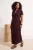 Trendyol Curve Dames Bruin Effen Maxi Kort Recht Grote maten Jurk