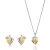 Orphelia ‘Anet’ Dames 925 Sterling Zilveren Set: Ketting-Pendant + Oorbellen – Zilver/Goud SET-7520/G