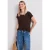 Street One Dames Shirt met ronde hals en rimpels in Bruin