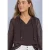 Chiffonblouse met split in de hals en bandjes