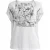 Witte top met korte mouwen en een paneel met artistieke print.