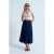 Hoge Taille Midi A-Lijn Denim Rok