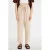 Cache Cache straight high waist casual broek met linnen beige