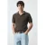 Mango Man regular polo gebreid donkerbruin