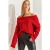 Off Shoulder Geribbelde Gebreide Trui