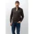 State of Art katoenen gebreid vest – donkerbruin