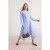 Trendyol Curve Dames Blauw Gestreept Midi Lang A-lijn Grote maten Jurk
