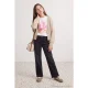 TRENDYOLKIDS Meisjes Grijs Met grafische print Hoge taille Jeans