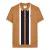 Lambretta Heren Greco Gestreept Gebreid Poloshirt met Korte Mouwen (Tabak)